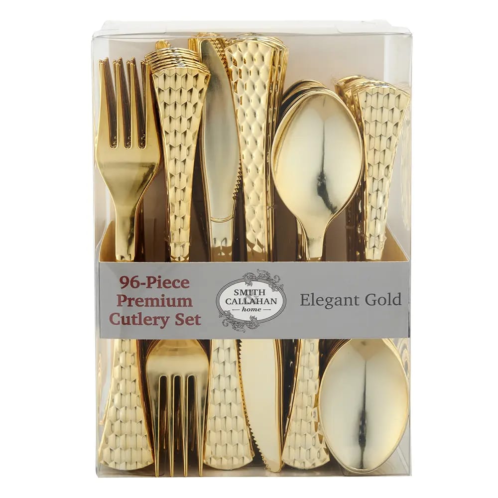 Smith & Callahan 96-Piece Elegant Gold Premium Cutlery Set