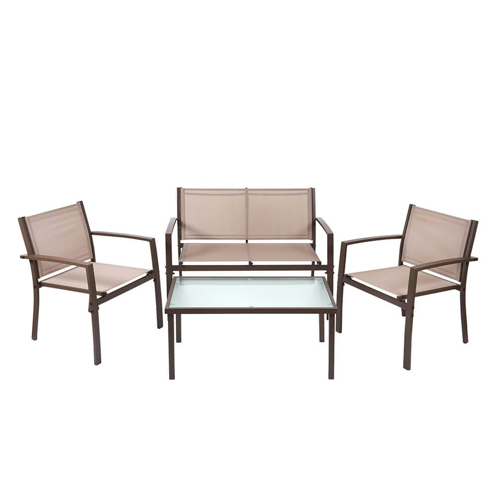 4-Piece Patio Chat Set, Brown