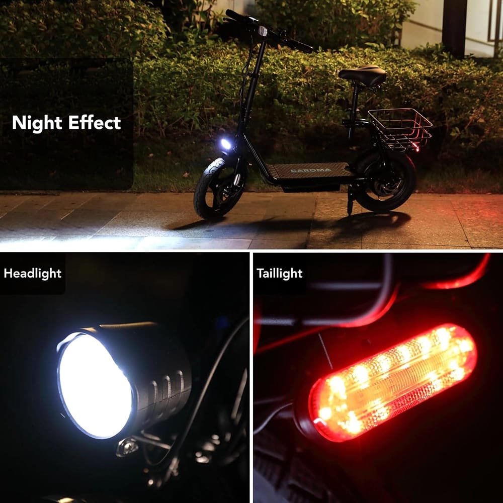 Caroma Electric Scooter with Seat, Black