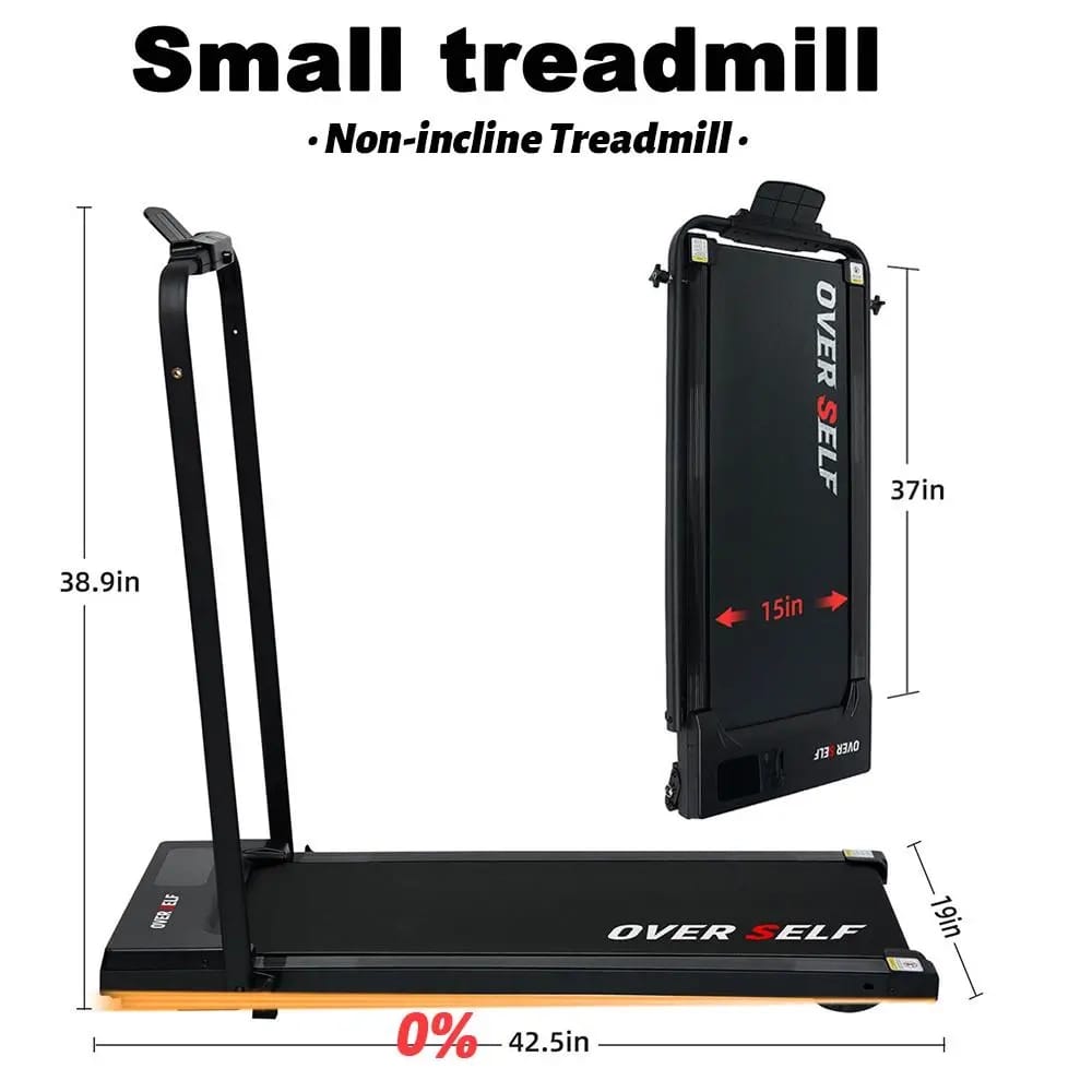 OVER SELF Folding Walking Treadmill Pad With Handle Bar
