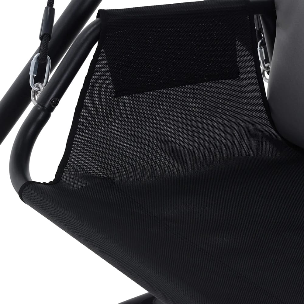 Deko Living Patio Swing Chair with Canopy, Black/Gray