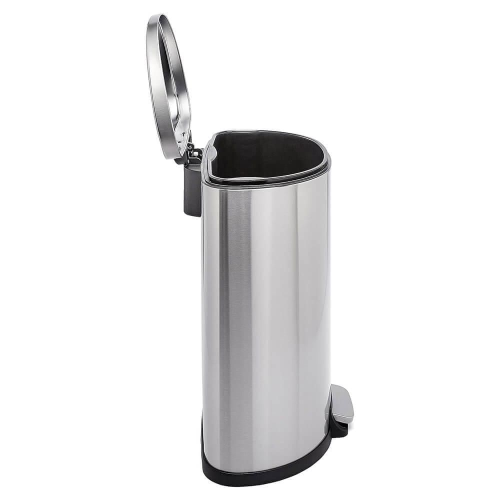 D-Shaped Soft-Close 13 Gallon Trash Can