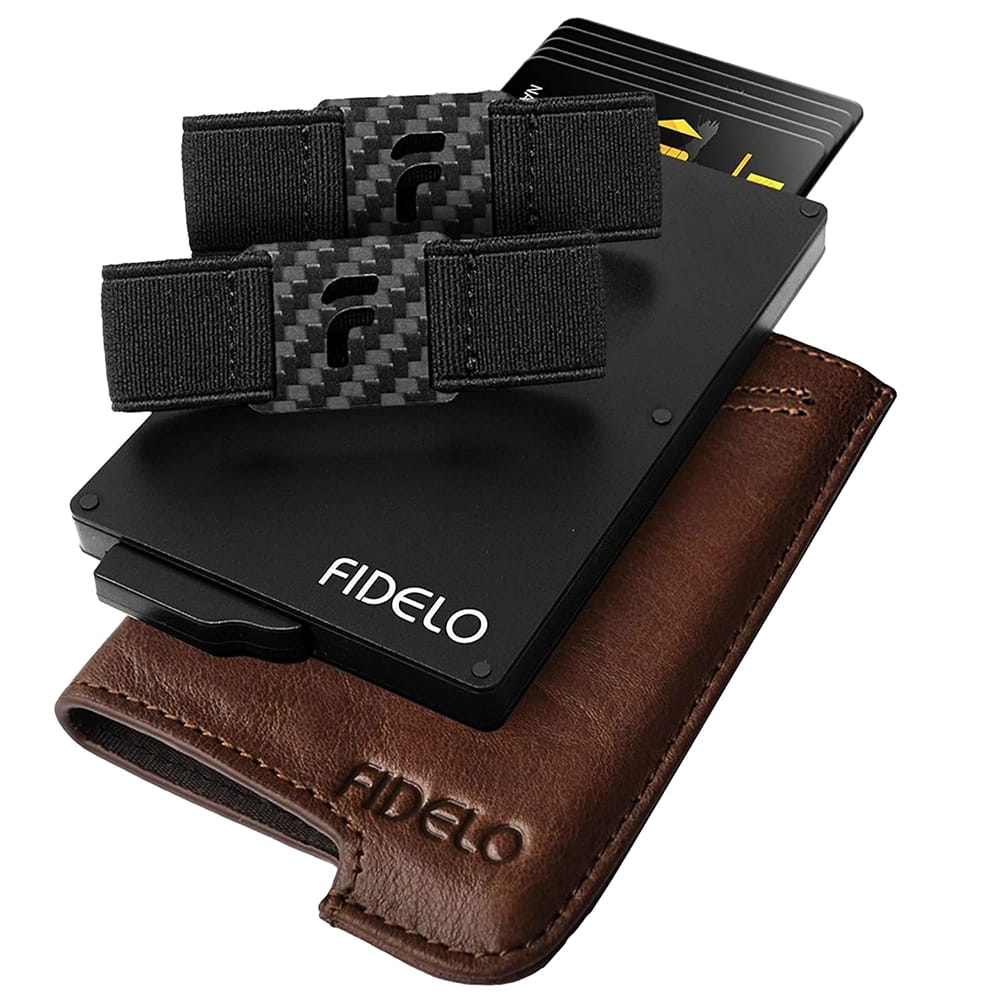 Fidelo RFID Blocking Minimalist Wallet, Vintage Brown
