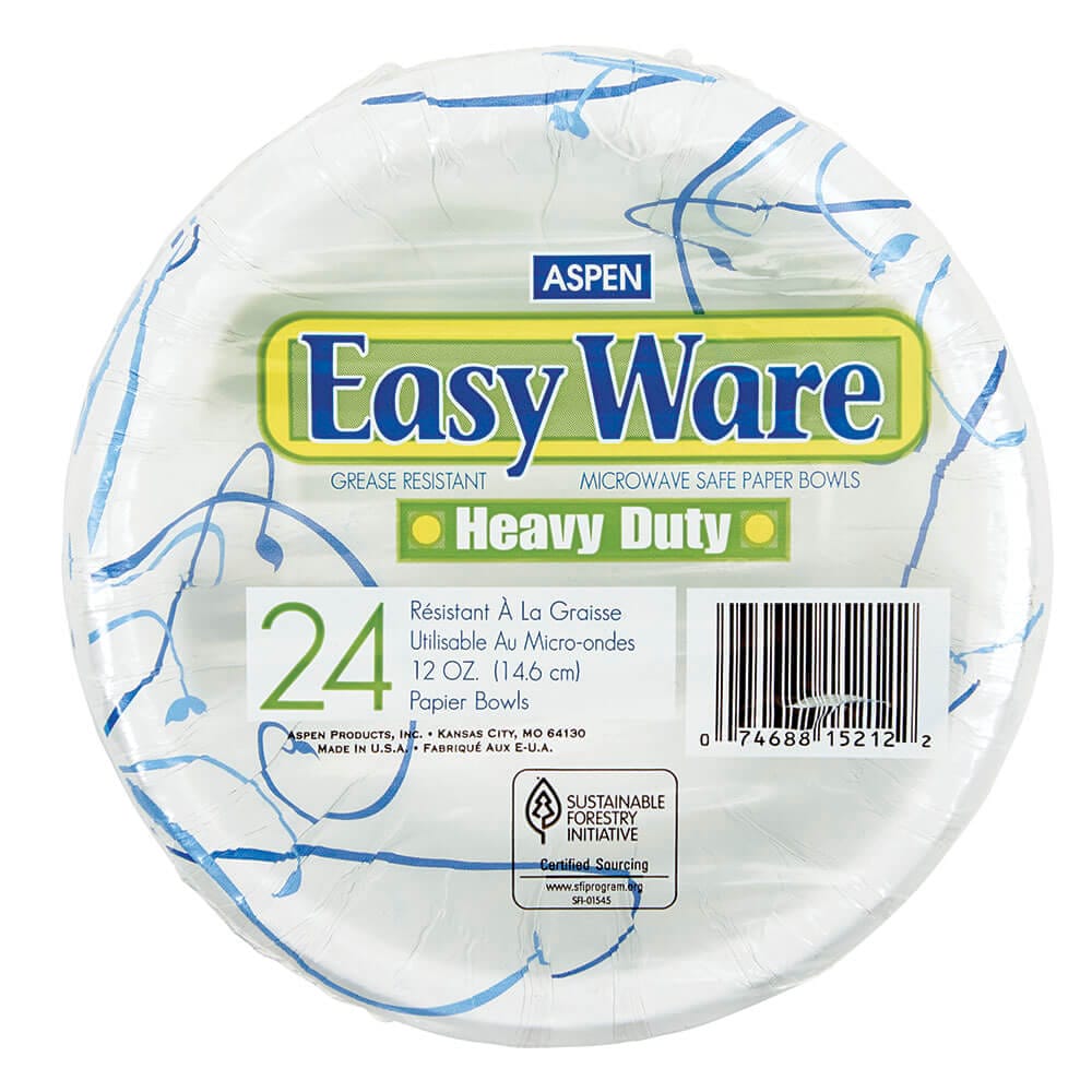 Aspen Easy Ware Heavy-Duty Paper Bowls, 24 Count