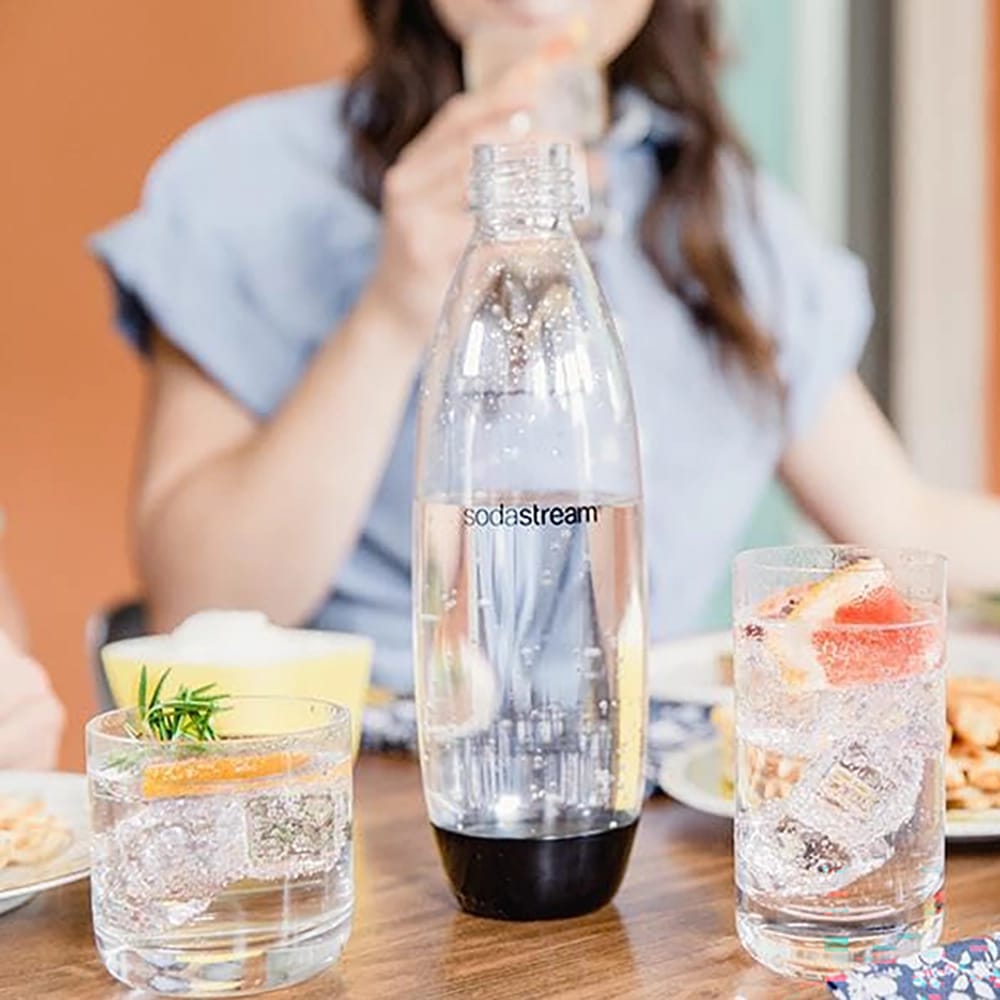 SodaStream Slim Sparking Water Carbonating Bottles, 1 Liter, 2 pack
