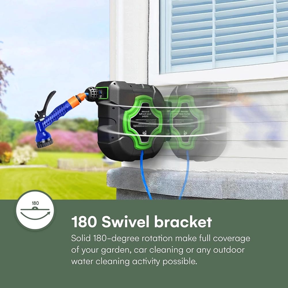 Retractable 66 ft Garden Hose Reel