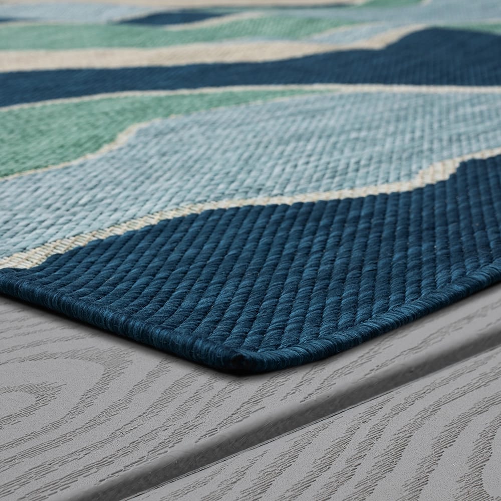 Mohawk Indoor/Outdoor Area Rug, Aqua Waves, 8' x 10'