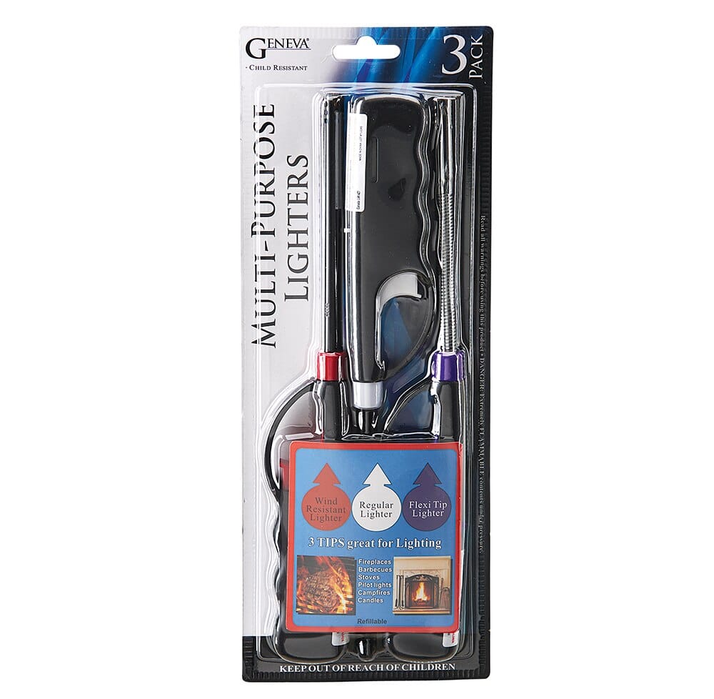 Geneva Multipurpose Lighters, 3-Pack