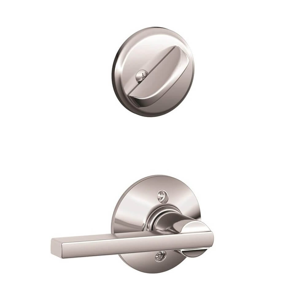 Schlage Latitude Interior Door Lever with Deadbolt, Bright Chrome