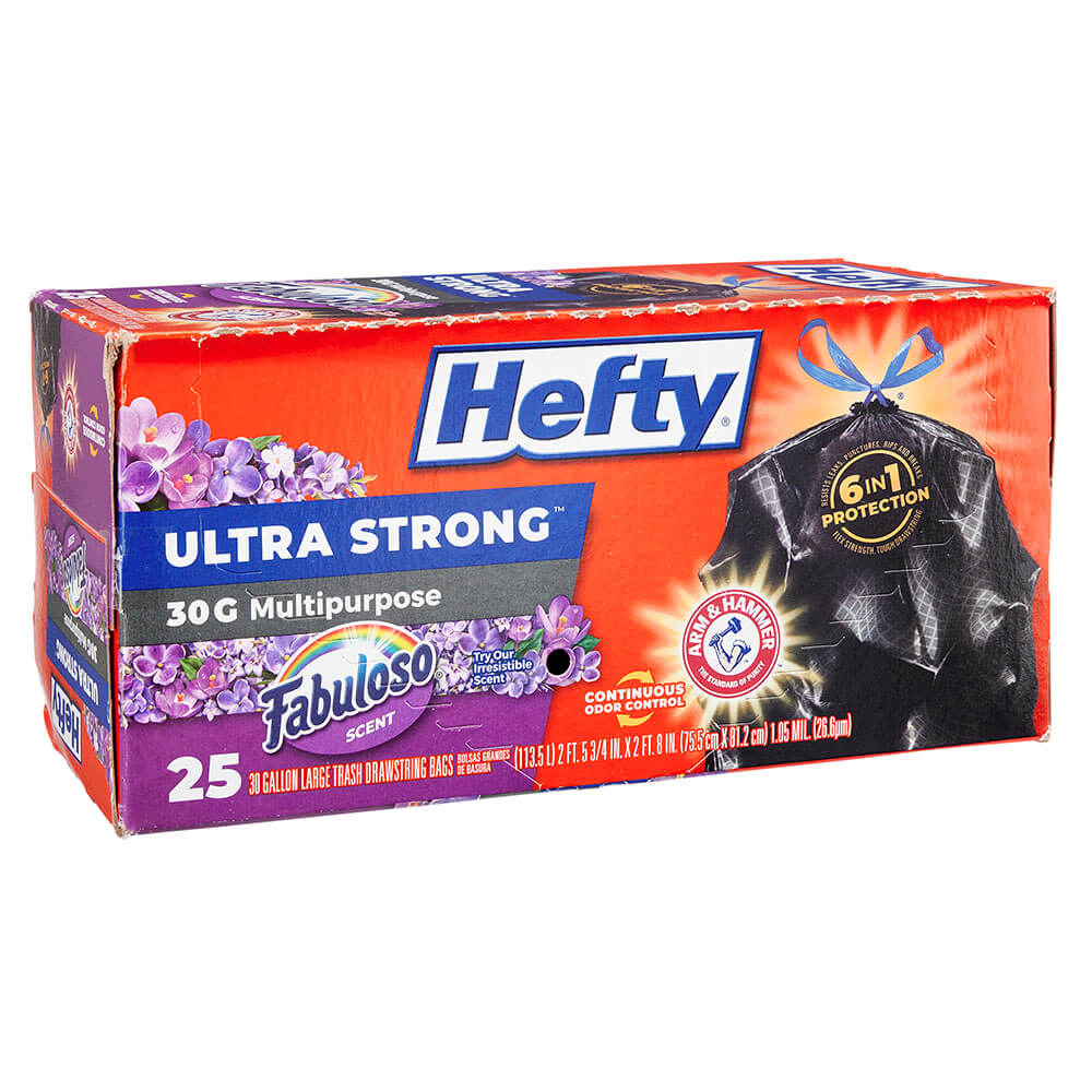 Hefty Ultra Strong Multipurpose Fabuloso 30 Gallon Trash Bags, 25 Count