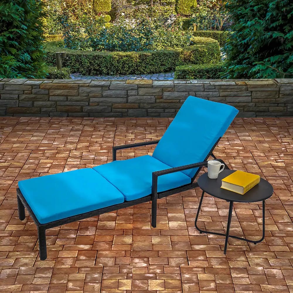 All Weather Wicker Lounge Chair, Teal