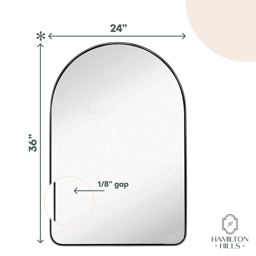 Hamilton Hills Contemporary Arched Mirror, Black