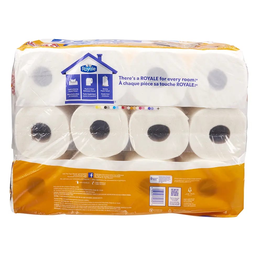 Royale Tiger Towel 2-Ply Large Paper Towel Rolls, 12 Pack