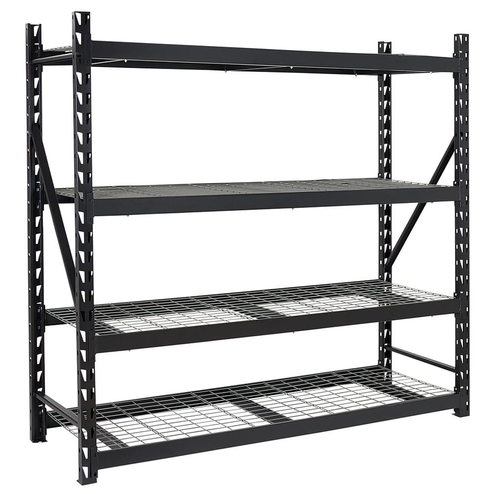 Method Storage Systems 4-Tier Heavy-Duty Adjustable Shelving Unit, Black