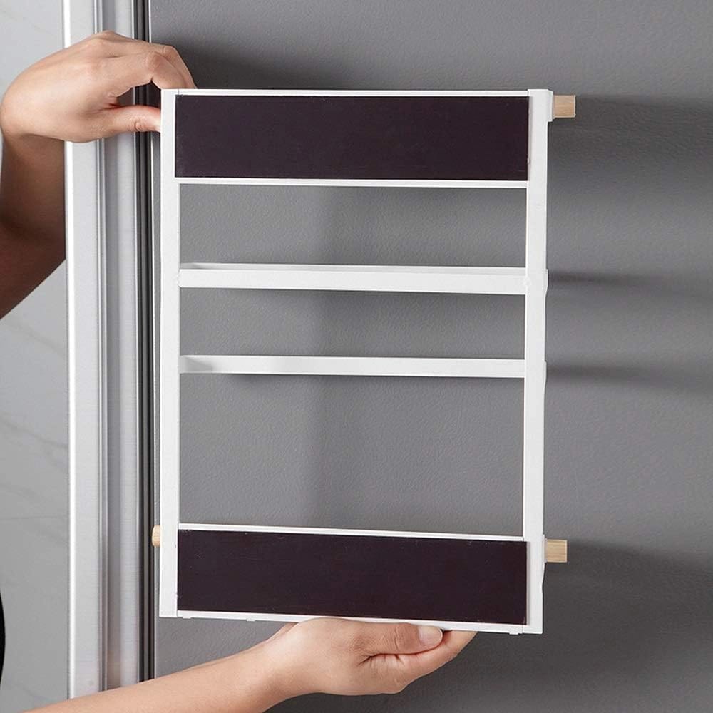 Okuna Outpost Magnetic Spice Rack with Paper Towel Holder, White