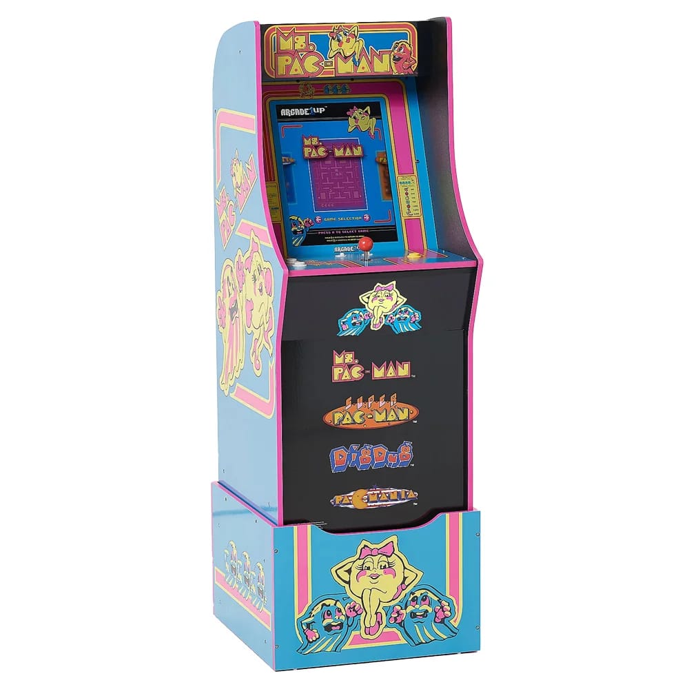 Arcade1Up Ms. Pac-Man QVC with Riser  & Light Up Marquee