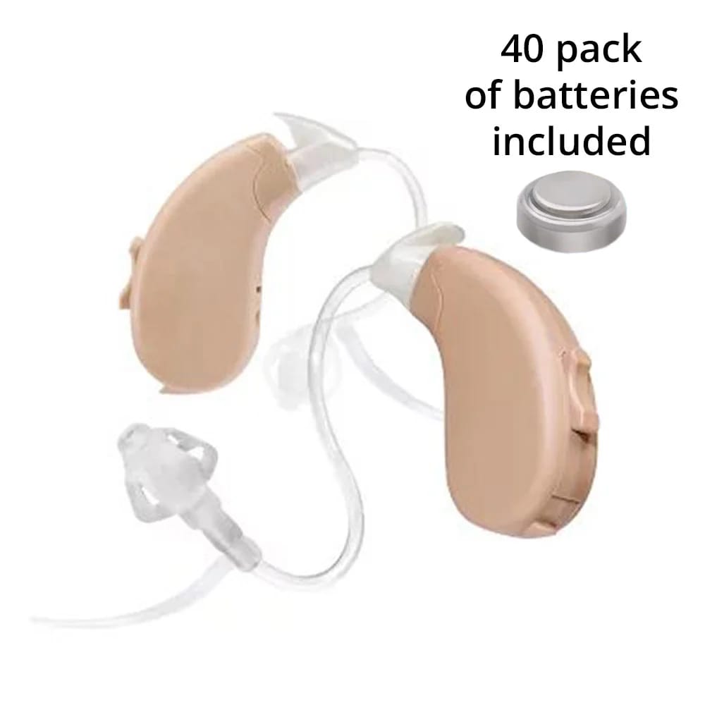 Lucid Hearing Enrich Pro OTC Hearing Aids, 40 Batteries Included