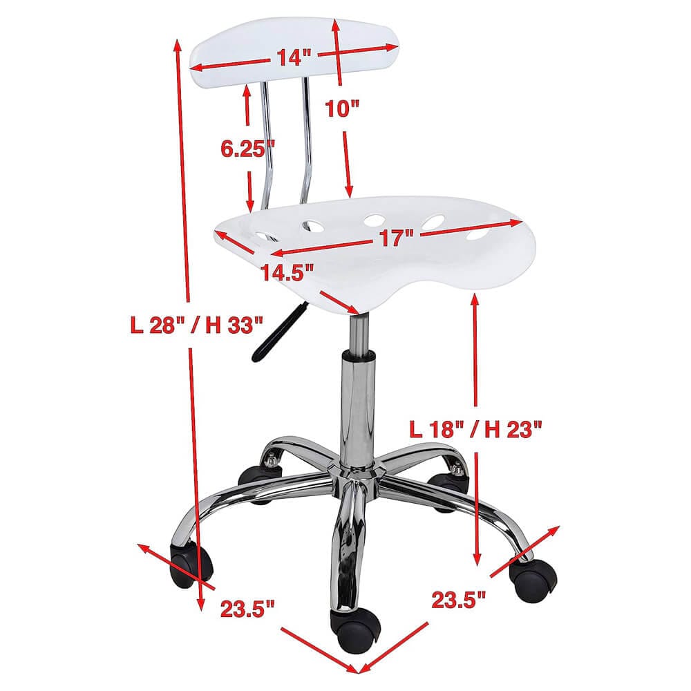 OneSpace Task Chair with Tractor Seat & Back, White