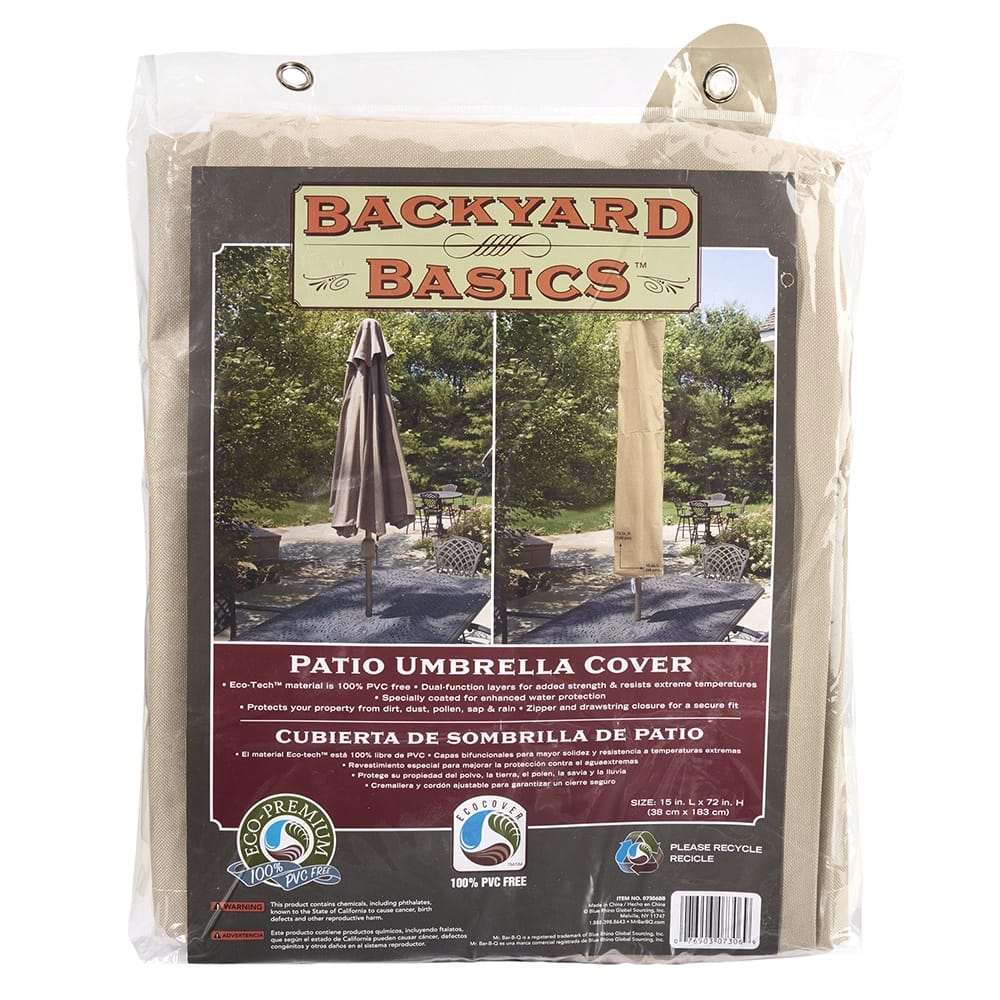 Mr. Bar-B-Q Backyard Basics Patio Umbrella Cover, Beige