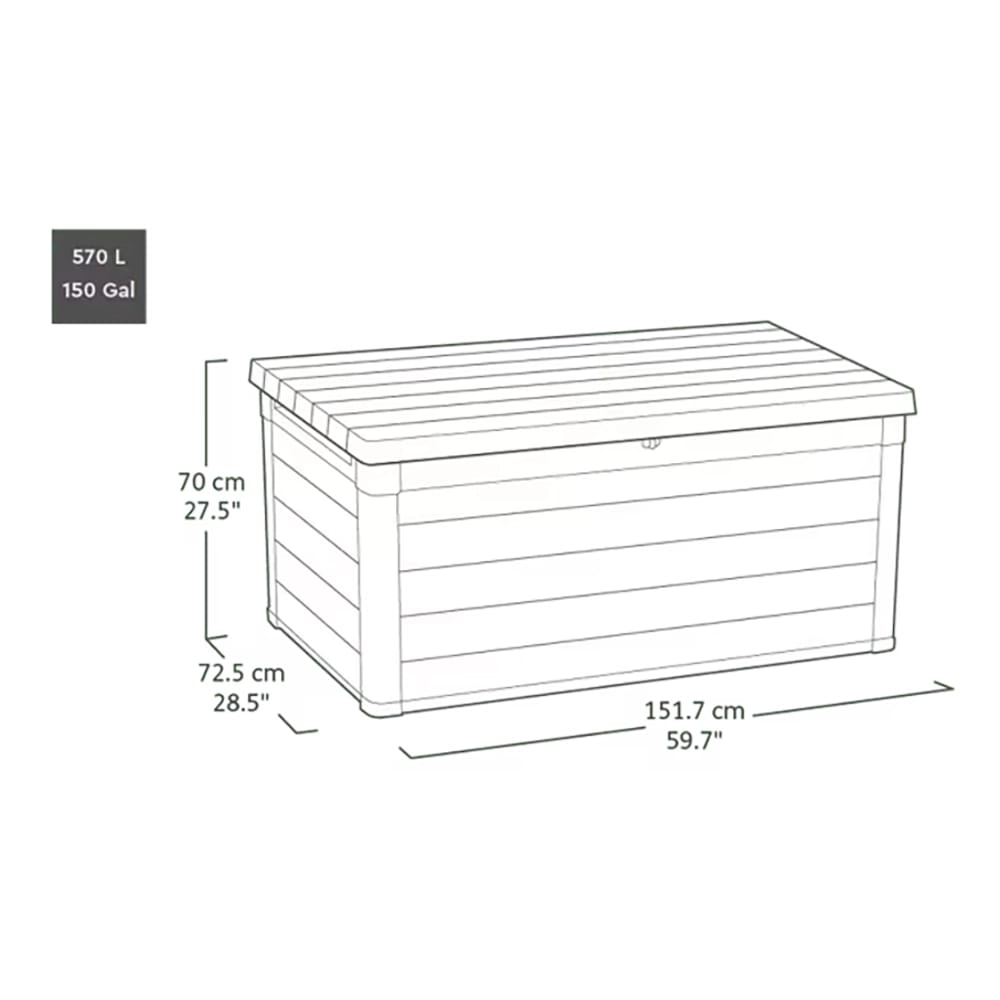 Keter Premier 150 Gallon Deck Box, Gray