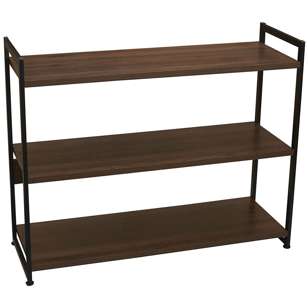 Household Essentials Jamestown Collection 3-Tier Bookshelf, Walnut
