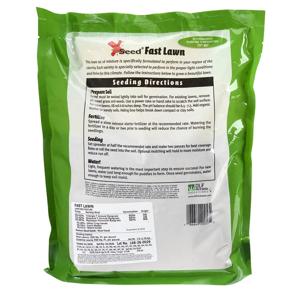 X-Seed Fast Lawn Grass Seed Mixture, 3 lbs