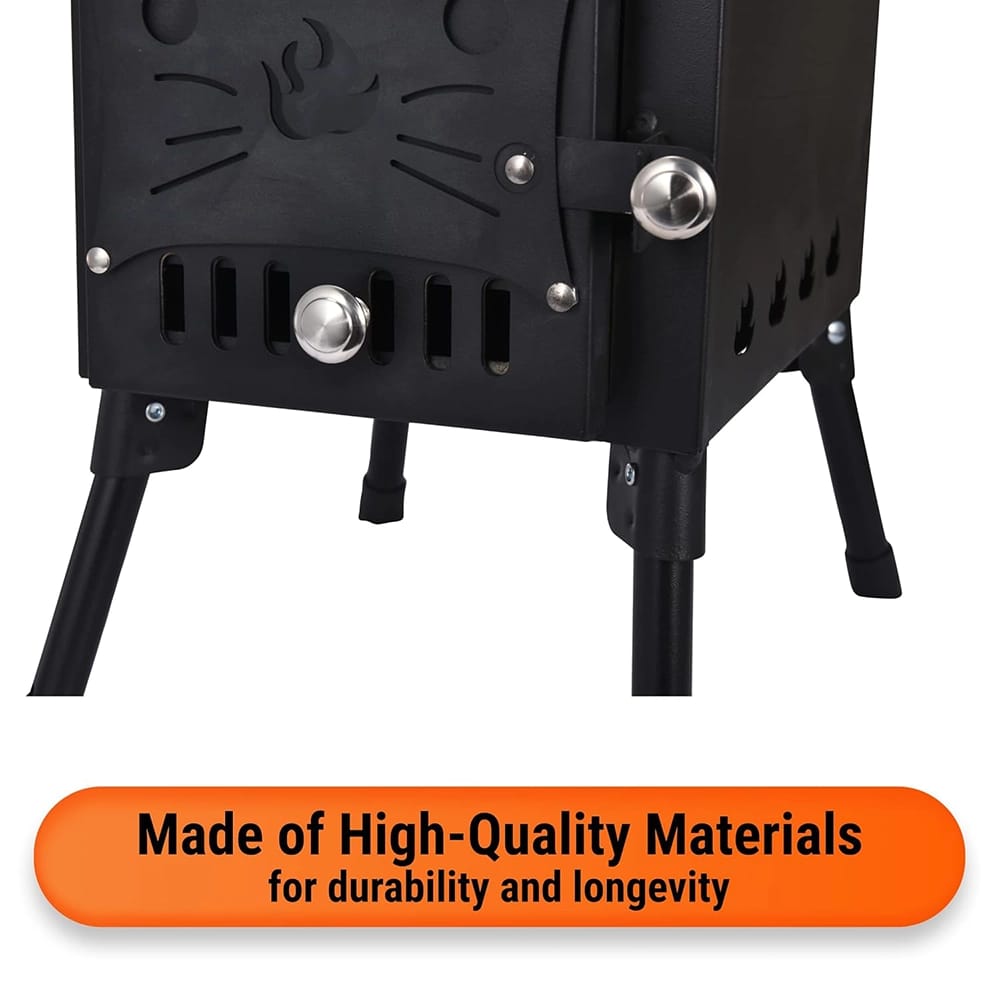 ZoreStar Outdoor Camping Wood Stove, Black