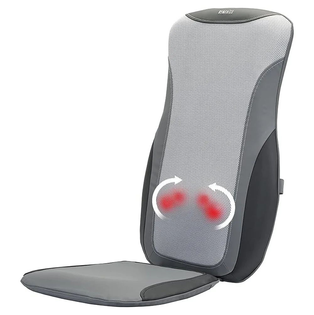 HoMedics Cordless Heated Deep Tissue Shiatsu Massage Cushion, Gray