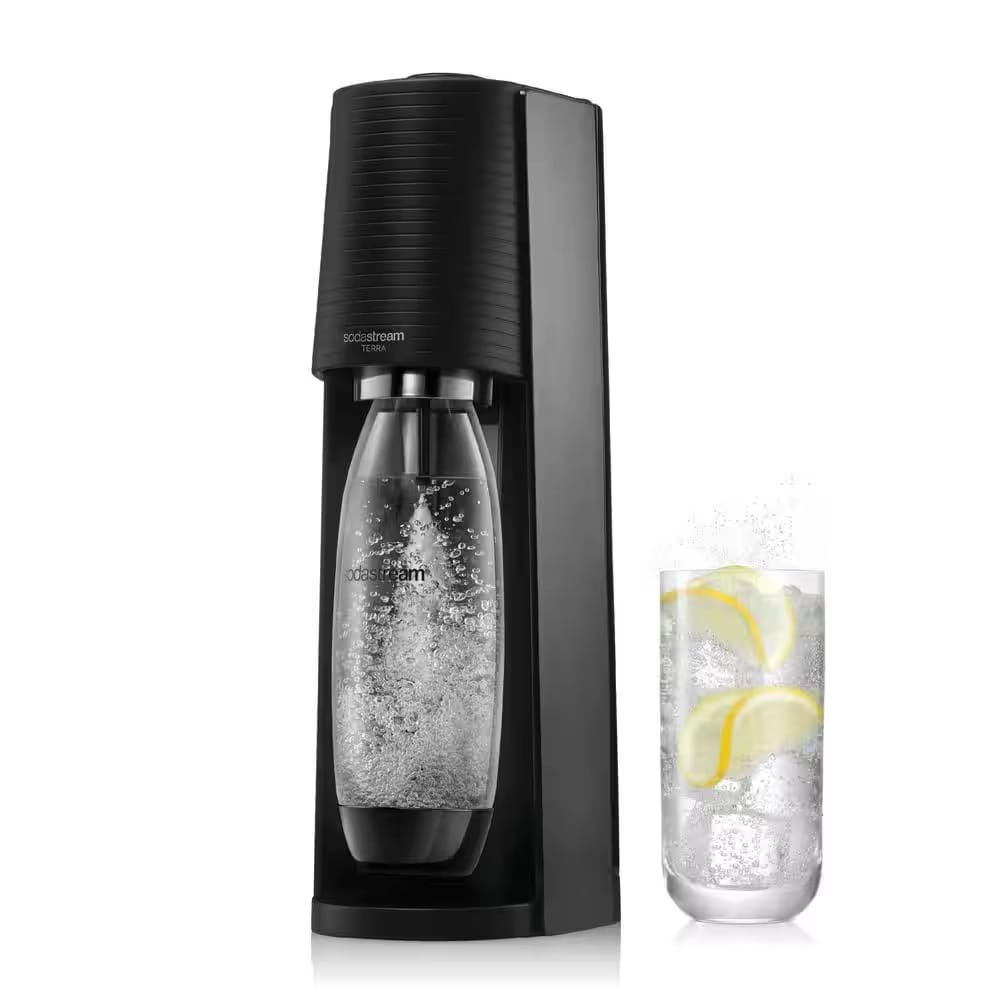 SodaStream Terra Soda Machine and Sparkling Water Maker Kit, Black