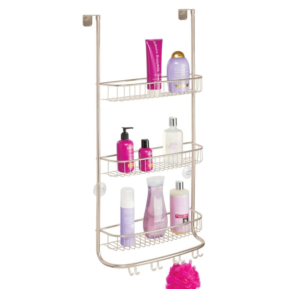 mDesign XL Shower Door Caddy, Satin