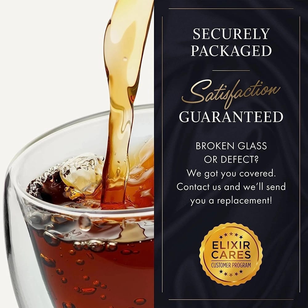 Elixir Glassware 16 oz Insulated Glass Mug