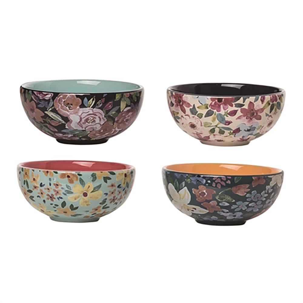Transpac Floral Bowl, Set of 4