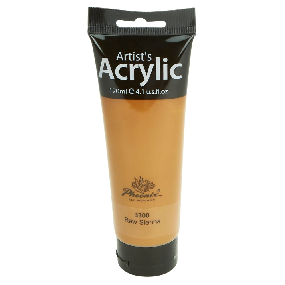 Phoenix Artist's Acrylic Paint, Raw Sienna, 120 ml