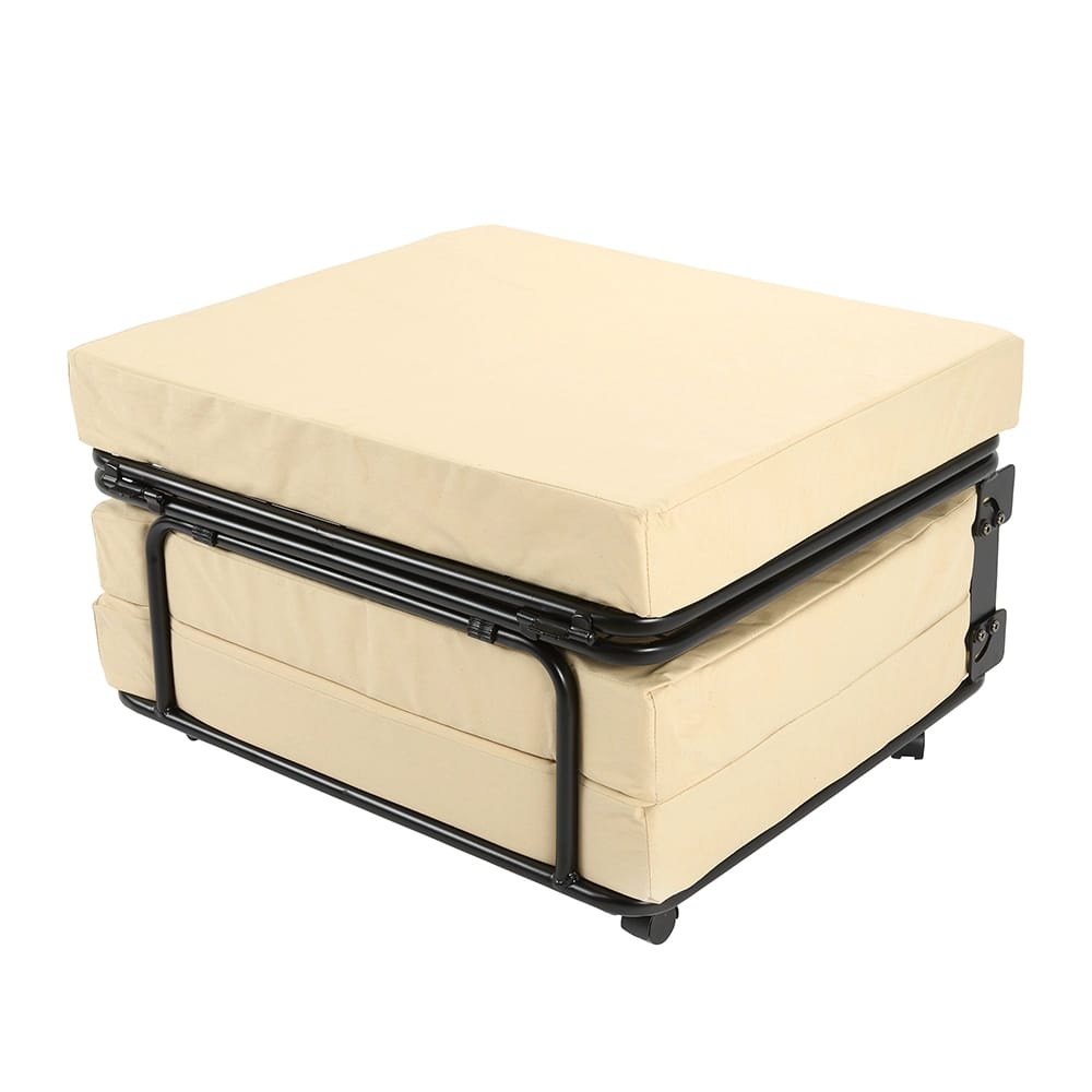 Ottoman Bed, Black/Cream