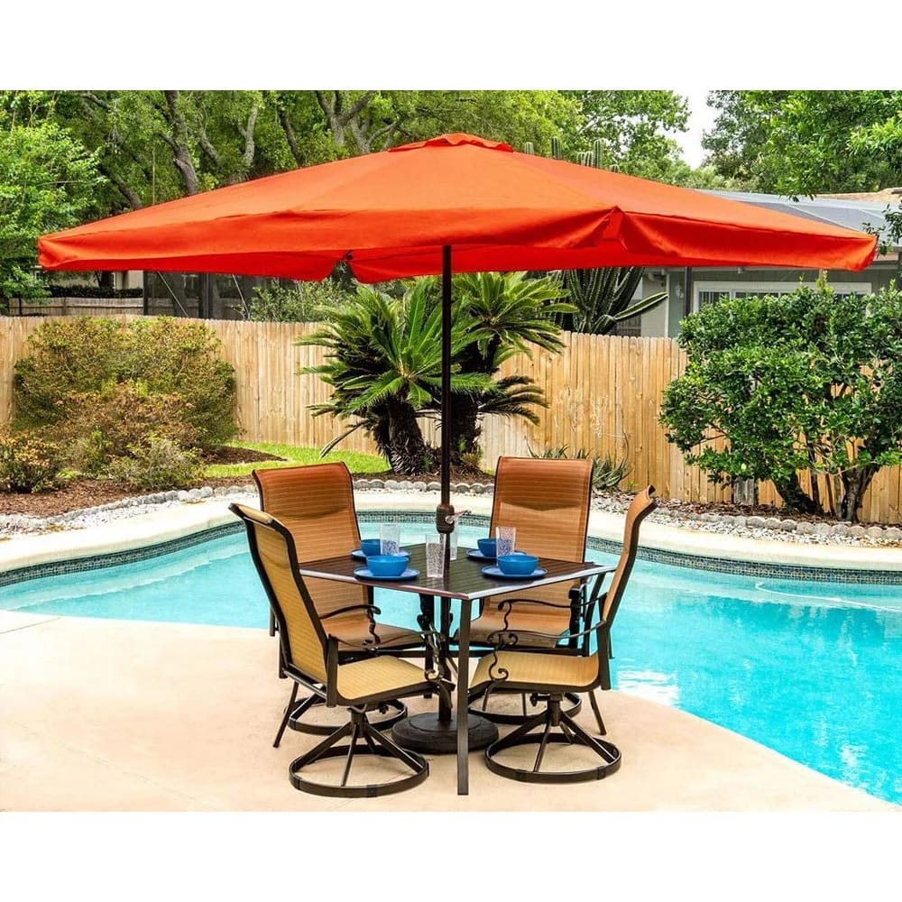 Pebble Lane Living 6' x 10' Rectangular Market Patio Umbrella, Red