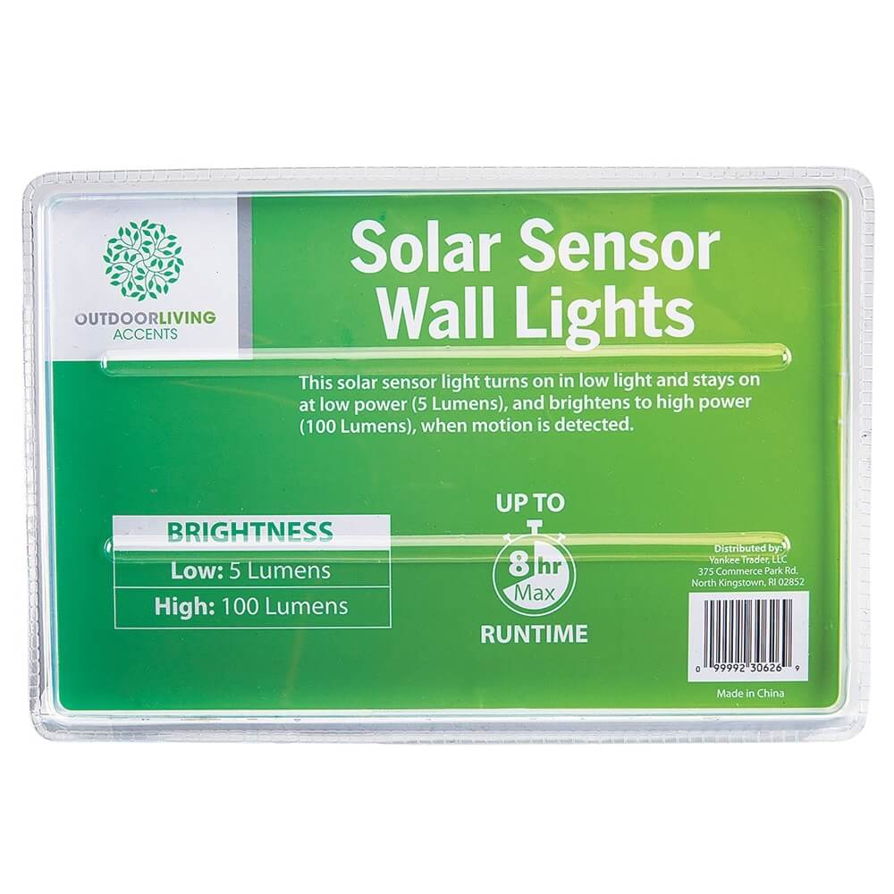 Outdoor Living Accents Solar Sensor Wall Lights, 2 Count