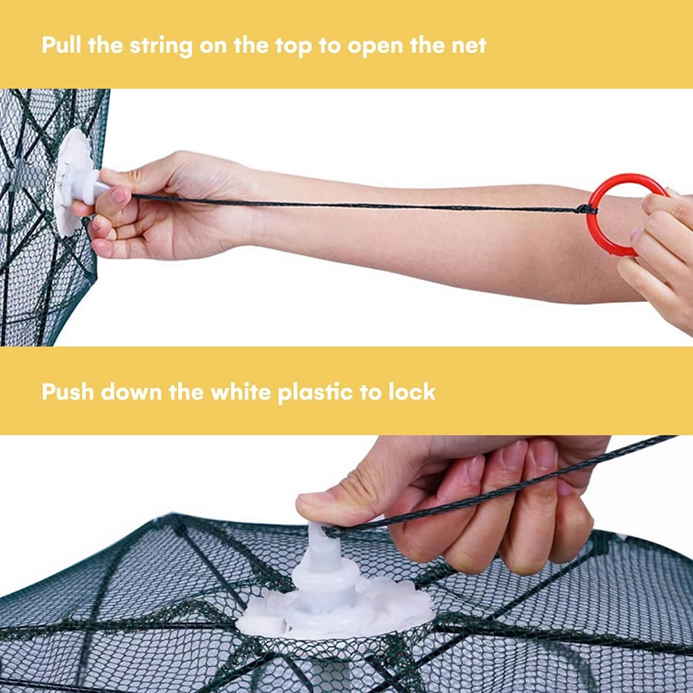 Noa Store Upgraded Fishing Bait Foldable Net Trap, Blue