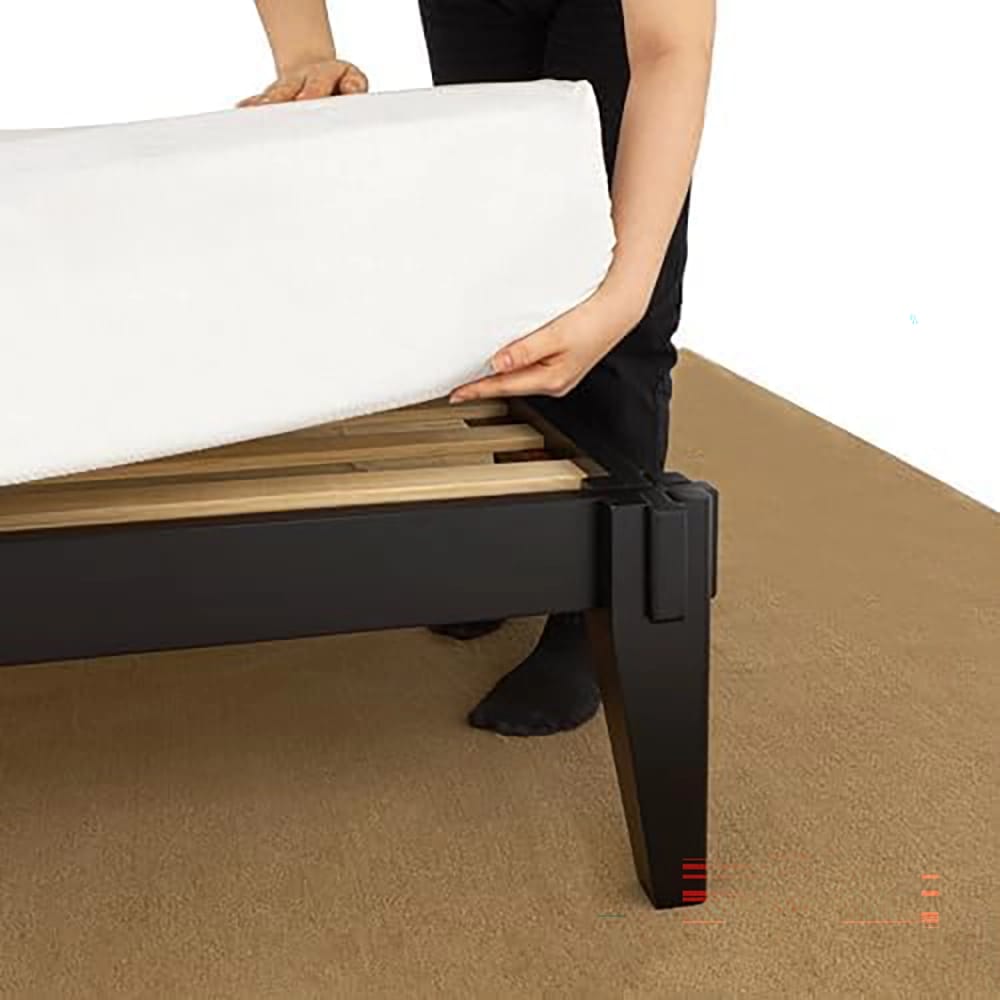 Bme Chalipa King Size Solid Wood Japanese Bed Frame, Black