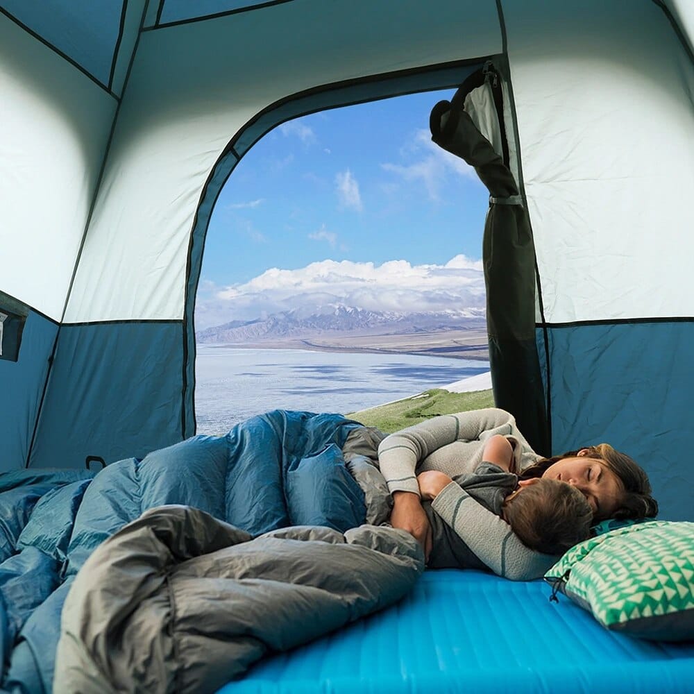 QOMOTOP 6-Person Waterproof Camping Tent, Blue