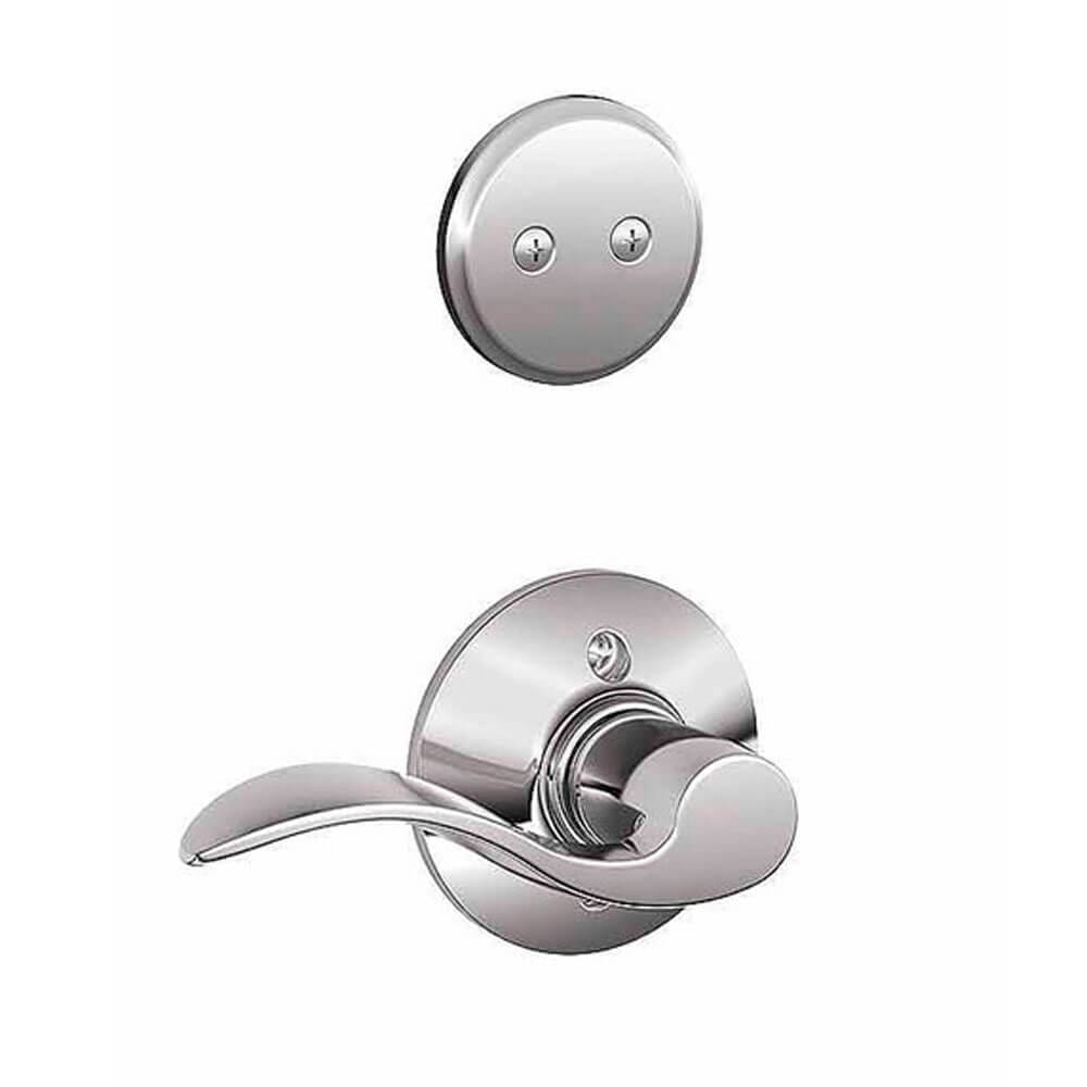 Schlage Accent Right-Handed Dummy Interior Pack, Bright Chrome