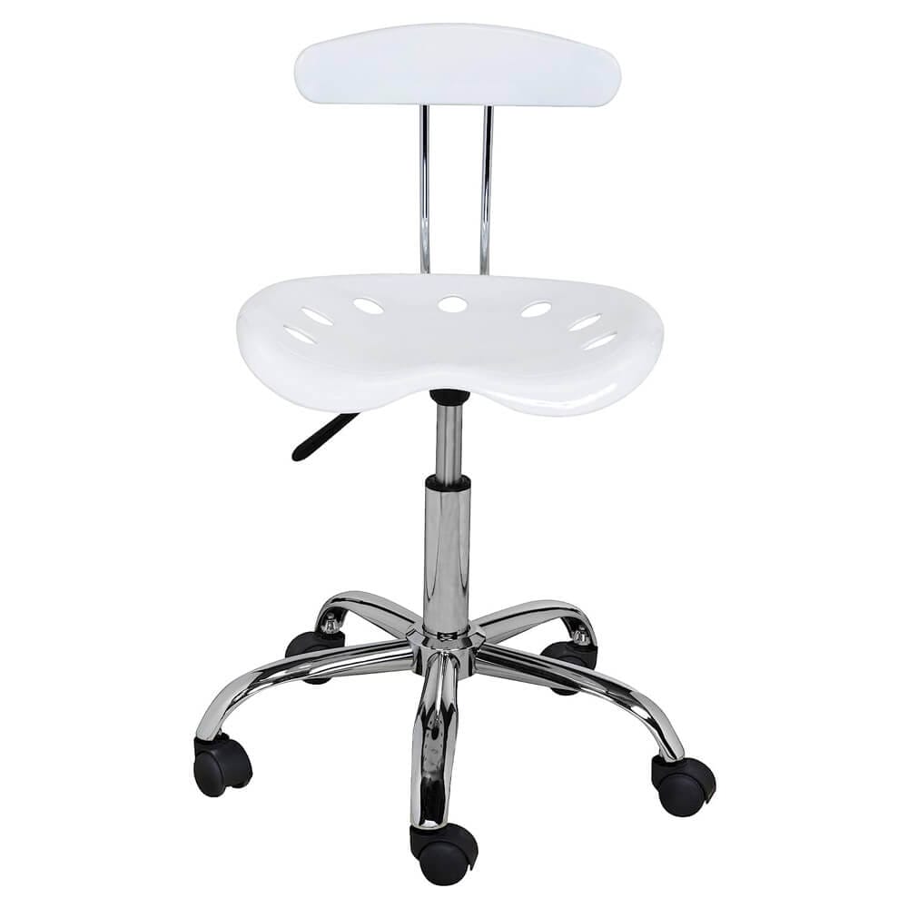 OneSpace Task Chair with Tractor Seat & Back, White