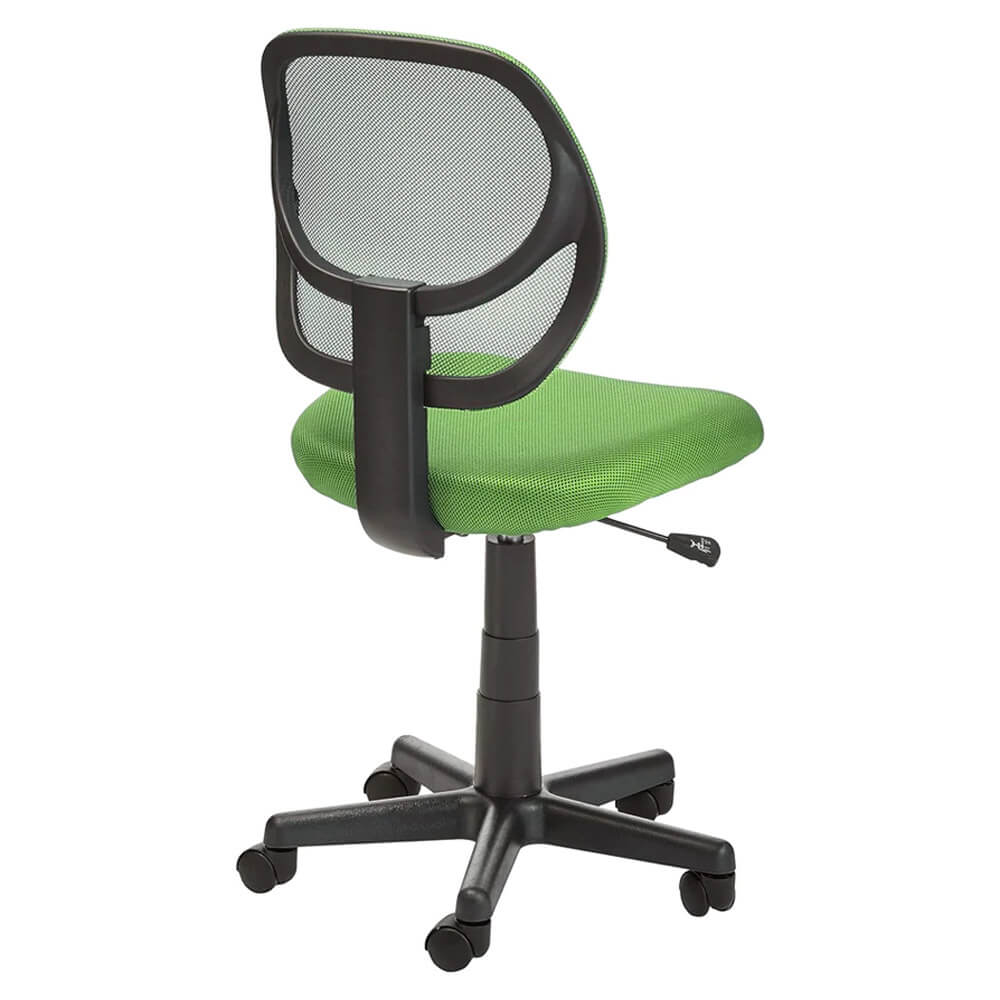 Low-Back Upholstered Mesh Adjustable Swivel Office Chair, Green