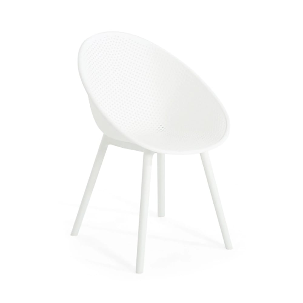 Gable Outdoor Dining Chair, White, Set of 2