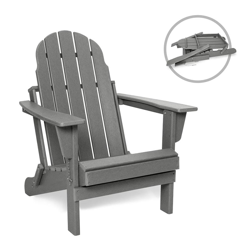 Folding Adirondack Chair, Gray