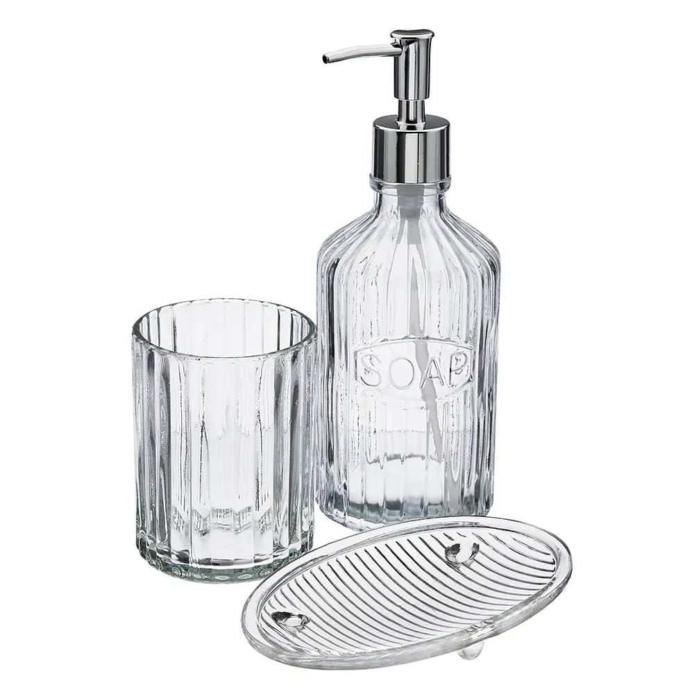Clear Glass Bathroom Set, 3pc.