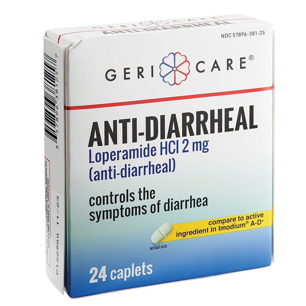 Geri-Care 2 mg Loperamide HCI Anti-Diarrheal Caplets, 24 Caplets