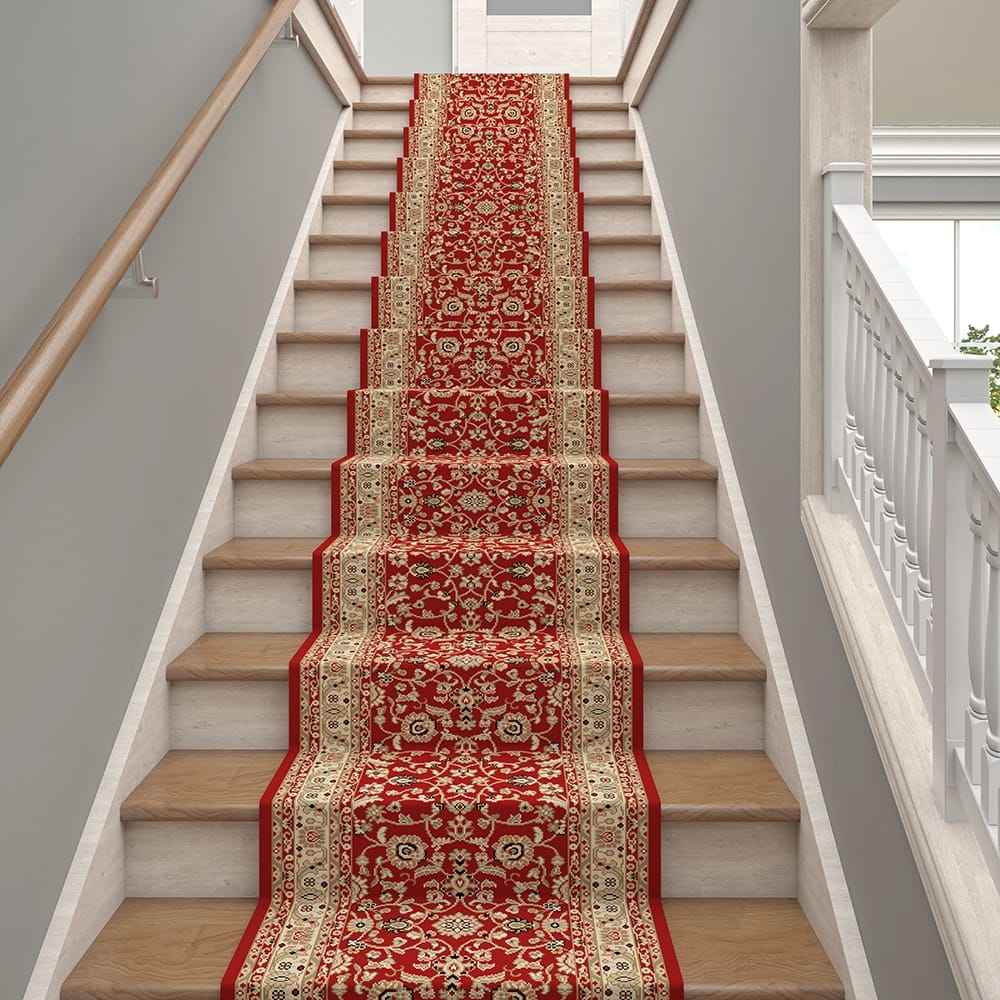 Avalon 26" x 25' Stair Runner, Marash Red