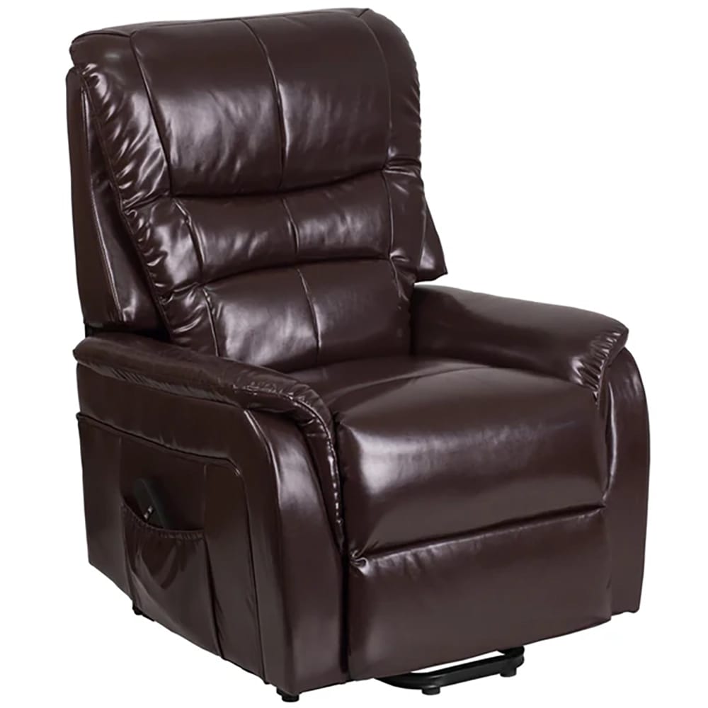 Remote Powered Leather Lift Recliner, Brown