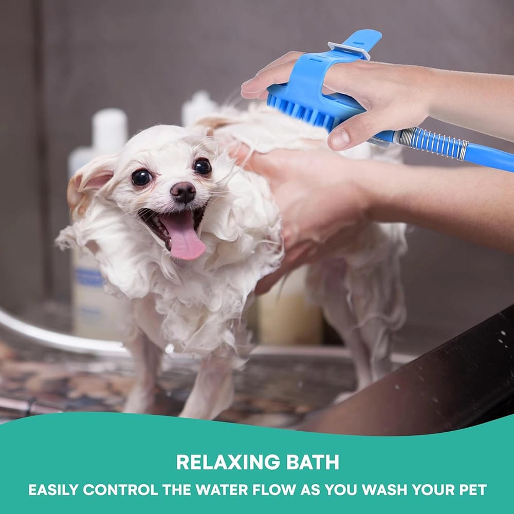 Black Rhino Dog Shower Attachment 2-in-1 Sprayer and Scrubber