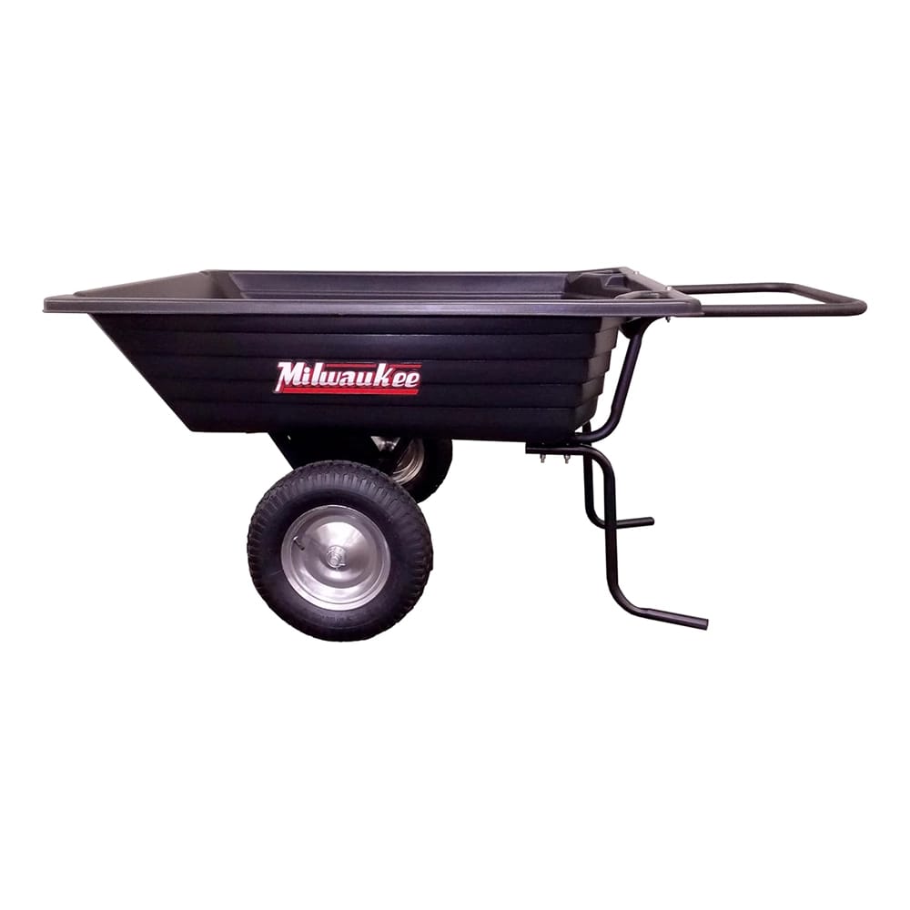 Precision Milwaukee 400 LB Poly Garden Cart, 10 Cu. Ft. Capacity, Black